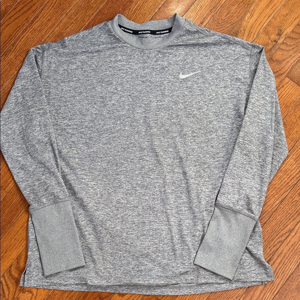 Nike Running Dri-Fit Women’s Heather Gray Long Sleeve Tee